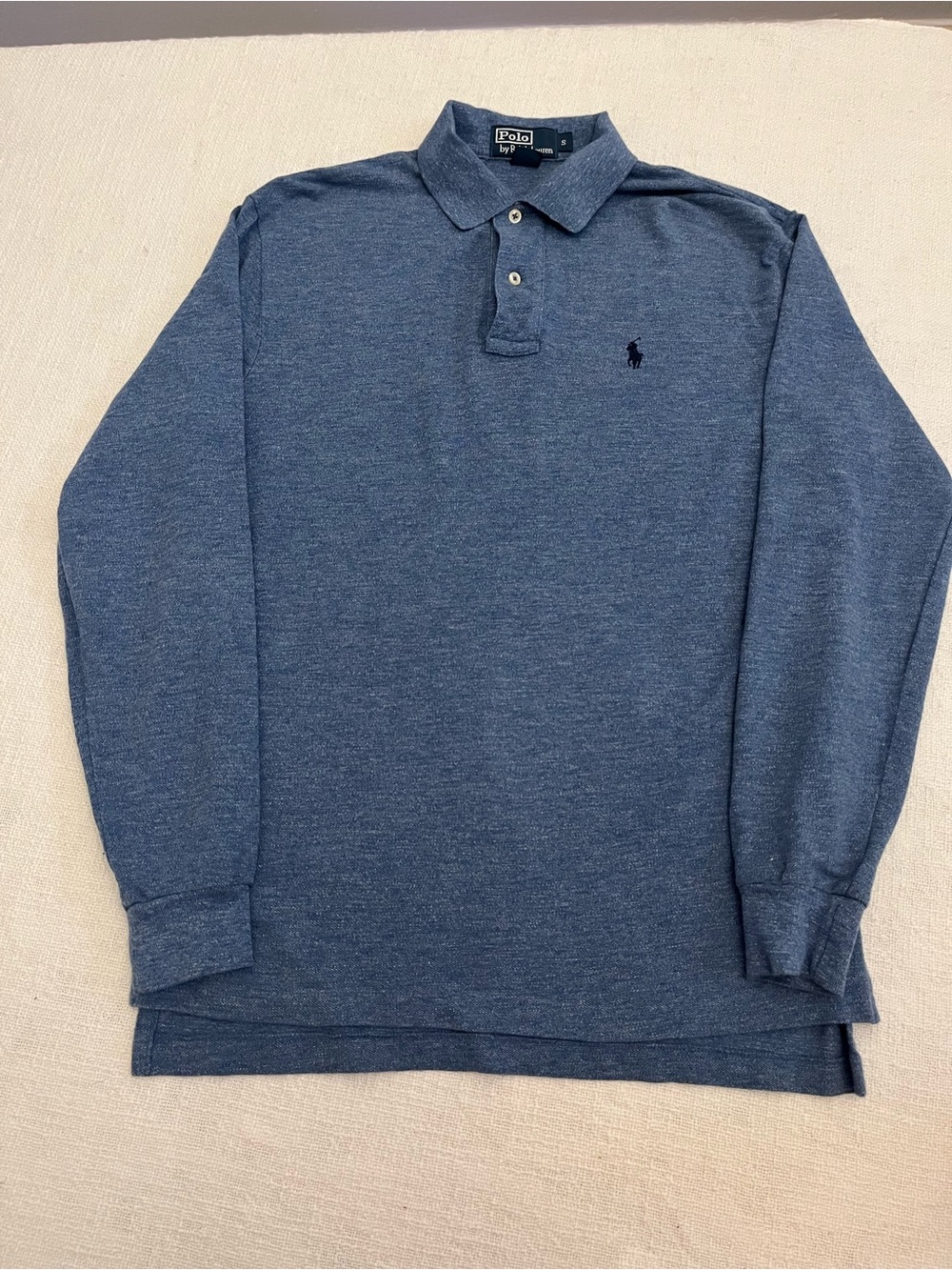 Lot of 3 Polo Ralph Lauren Long Sleeve Polo Shirts Mens Small Green Gray Blue - Picture 4 of 10
